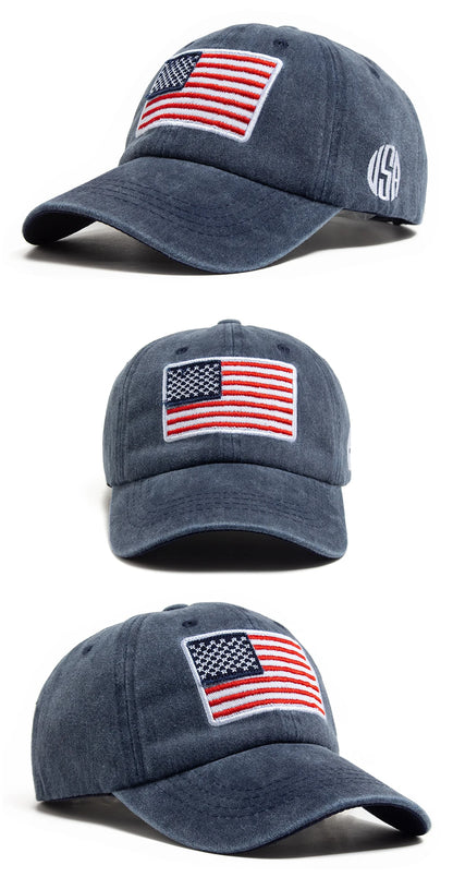 USA-Flagge Herren-Baseballkappe Retro-Stickerei Gewaschene Baumwolle Dad Hats Mode Damen Hip-Hop-Kappen Sommer Outdoor-Sonnenvisier-Hut