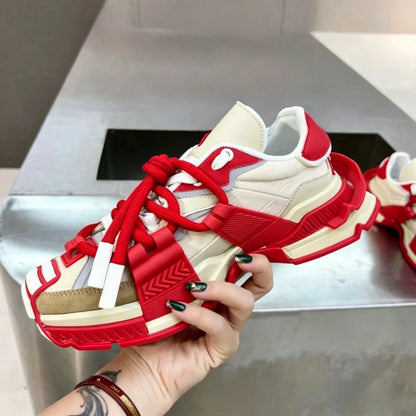 2026 Fashion Women Sneakers Size 35-46 High Quality  Platform Sneaker Men Casual Shoes Sports Running Shoes Lace Up Patchwork