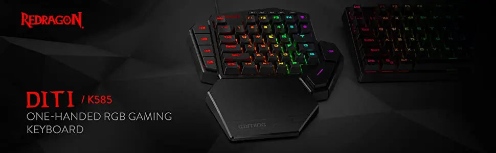Redragon K585 DITI One-Handed RGB Mechanical Gaming Keyboard, Wrist Rest 42 Keys Type-C Professional Gaming Keypad Hot-Swappable