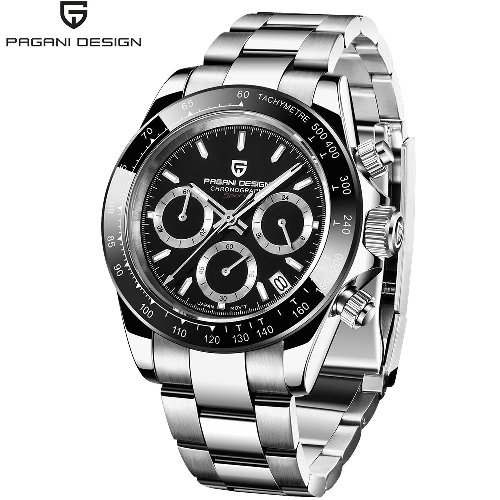 Reloj cronógrafo para hombre PAGANI DESIGN: reloj de pulsera de cuarzo de lujo, luminiscente y resistente al agua.