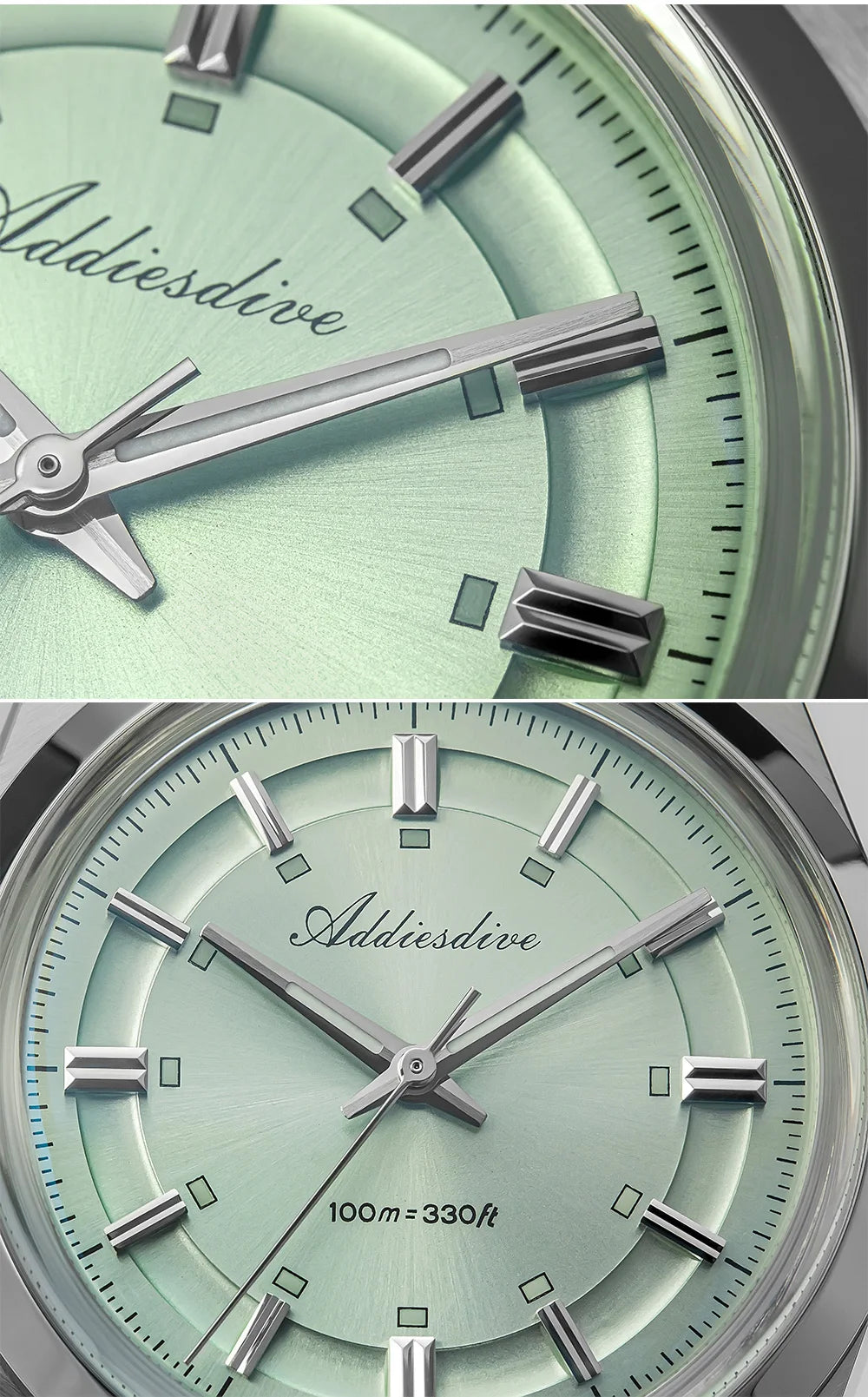 ADDIESDIVE – Reloj analógico de lujo para hombre, movimiento de cuarzo VH31, cristal abombado, resistencia al agua de 10 bares, revestimiento luminiscente BGW9, caja de acero – Modelo personalizable AD2515