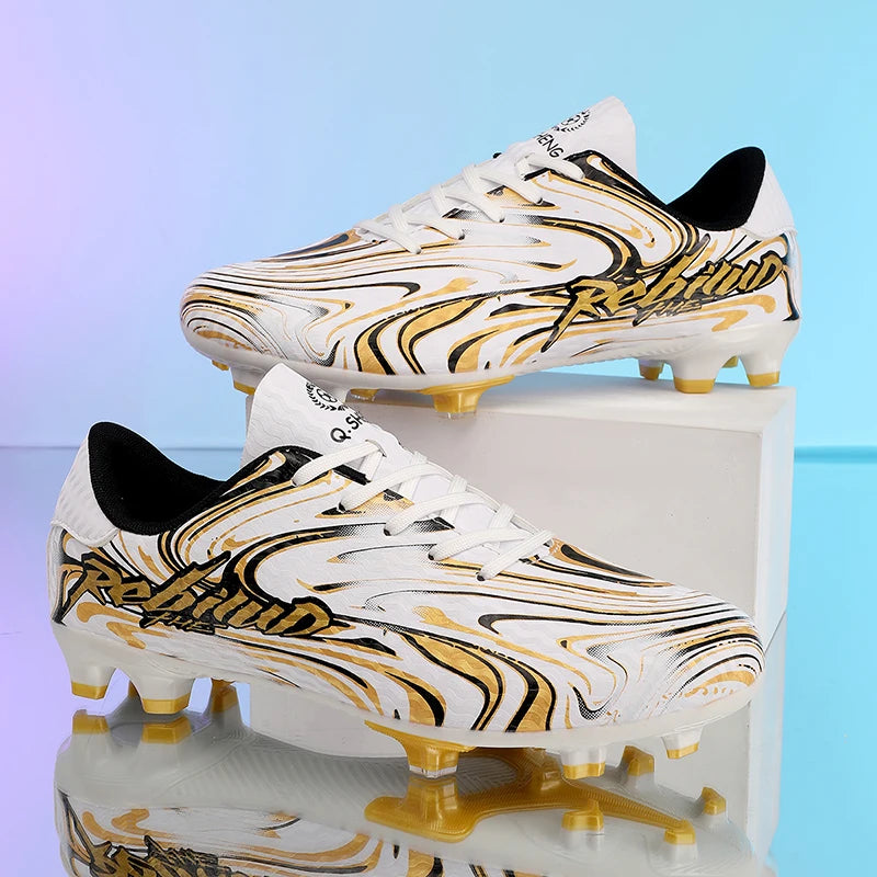 Chaussures de football pour hommes, modèle bas, avec crampons longs FG/TF, chaussures de football pour jeunes, ultra-légères, antidérapantes, pour entraînement sur gazon naturel, chaussures de sport.