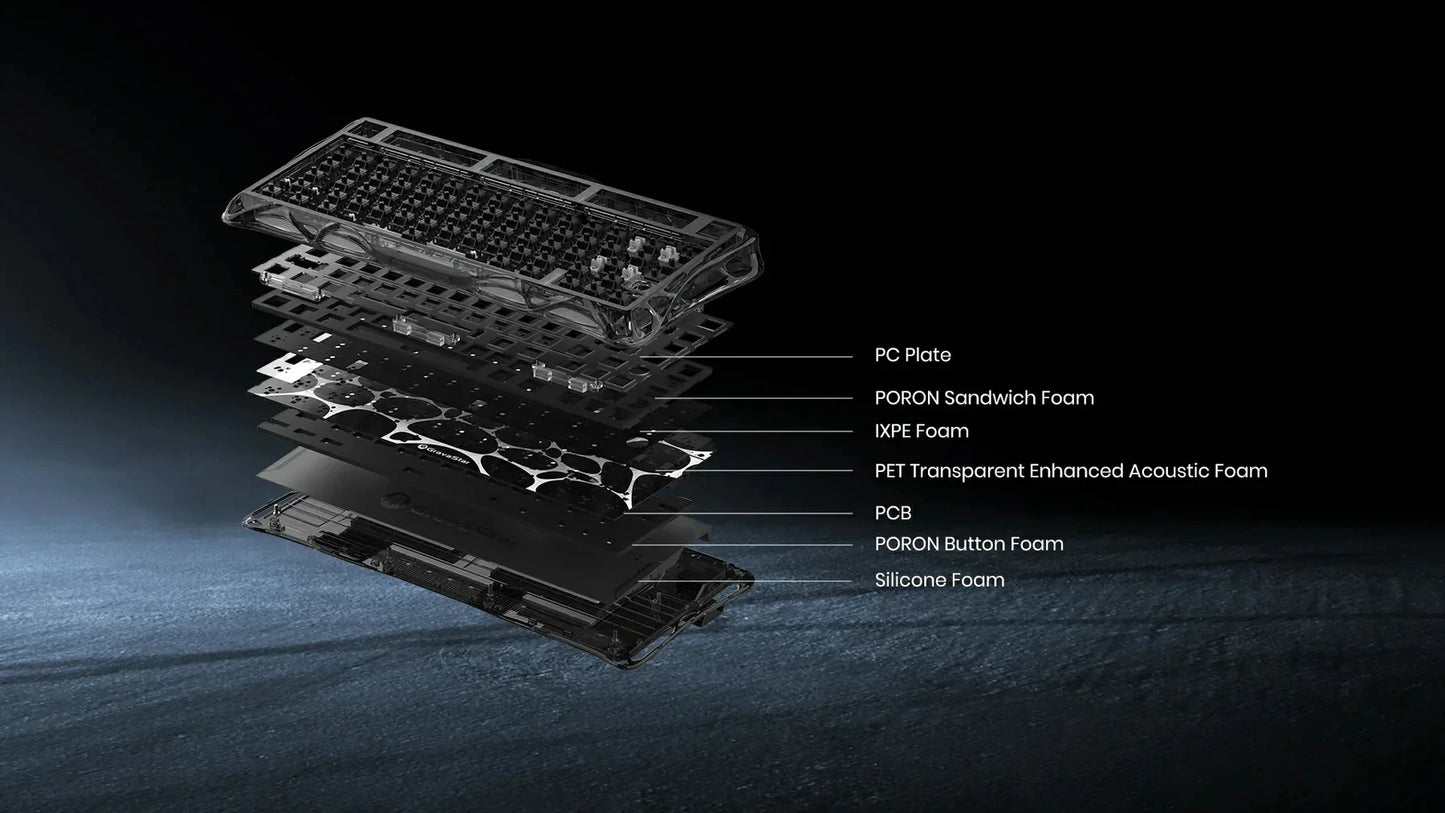 GravaStar Mercury K1 RGB Mechanical Keyboard Hot Swappable Gaming Keyboard Linear Switches RGB Wireless Gaming Keyboard