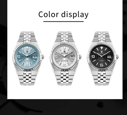 Corgeut 40mm Luxury NH35 Movt Man Sport Clock Automatic Relogio Masculino Mechanical Wristwatch Sapphire Ice Blue Men's Watch