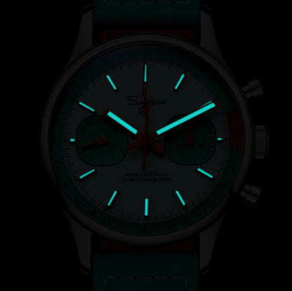 Sugess Chronograph Watch for Man ST19 Swanneck Movement Mechanical Wristwatches Sapphire Crystal Pilot Military Racing Clock New
