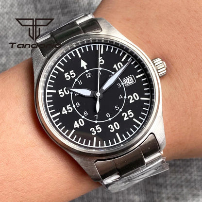 Tandorio 39mm Diving Pilot Automatic Watch for Men NH35/PT5000/Miyota8215 Movement AR Sapphire Crystal 20BAR Waterproof Luminous