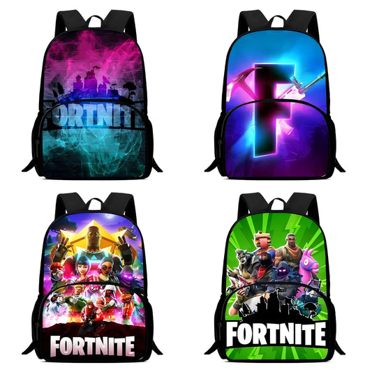Popular Game Fortnite Kids Backpacks for Boys and Girls, Student Birthday Gift, Child School Bags with Large Capacity, Durable Camping Rucksack