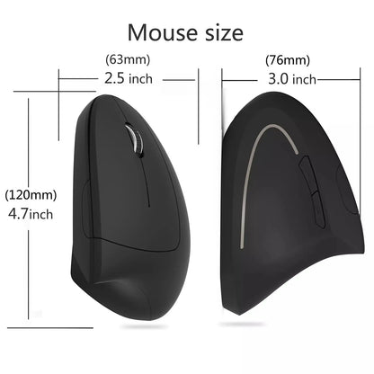 2.4G Wireless Mouse Vertical Game Mouse Ergonomics 1600DPI PC Laptop Office Mini Game Mouse