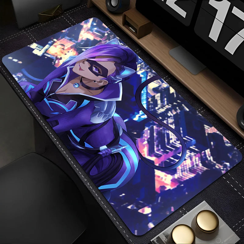Tappetino mouse PC Overwatch Sombra sexy, tappetino per laptop viola kawaii con ragazza anime, tappetino per tastiera, accessori gaming, tappetino da scrivania per gamer