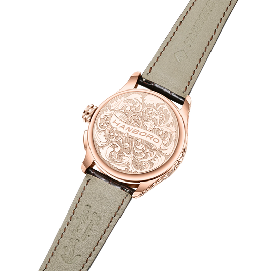 Reloj mecánico para hombre HANBORO: movimiento automático, alarma, señal horaria, resistente al agua hasta 100 m, cristal de zafiro, caja de acero, estilo elegante y único.