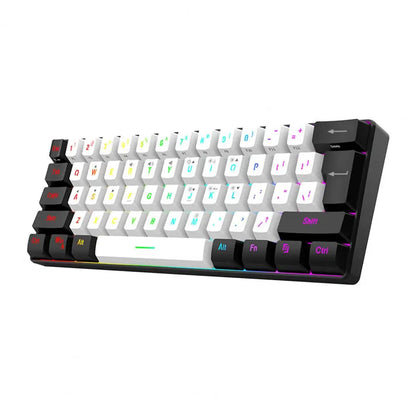 RGB Keyboard Compact 61-key Wired Mechanical Gaming Keyboard with RGB Light Design for Lightweight Computer Use