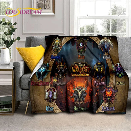 3D World of Warcraft Game WOW Lich King DH Blanket,Soft Throw Blanket for Home Bedroom Bed Sofa Picnic Travel Office Cover Kids