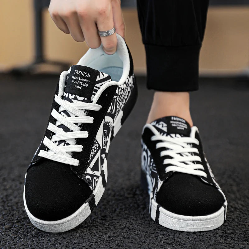 YRZL Skateboard Shoes Men Canvas Sneakers Casual Breathable Walking Shoes Lightweight Flat Shoes for Men Street Trend Sport Shoe
