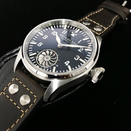 Reloj mecánico para hombre Hruodland 2025 nuevo, Seagull ST3620, piloto retro 43MM, luminiscencia Bgw-9, cristal de zafiro, turbina