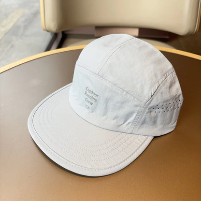 2026 New 5 Panel Running Cap Men Women Lightweight Quick Dry Nylon Hat Outdoor Sports Breathable Flat Brim Baseball Cap