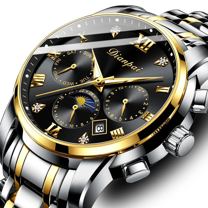 Montre mécanique automatique pour homme Dianpai – Modèle de luxe, étanche, multifonction, doté d'un affichage luminescent, au design tendance.