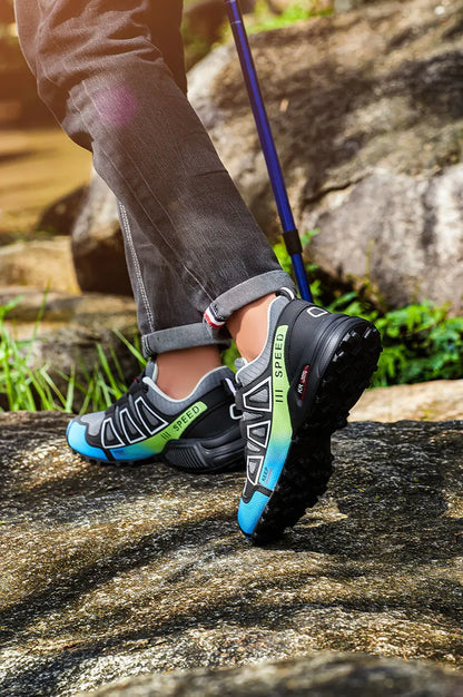 Zapatillas de senderismo para hombre, de exterior, con suela de goma antideslizante, tácticas de entrenamiento, ligeras y cómodas para senderismo, viajes y deporte