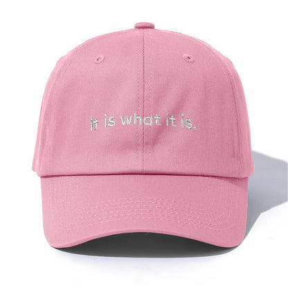 1pc it is what it is Embroidery Baseball Cap for Adults,Minimalist Retro Style Casual Soft Adjustable Dad Hat,Perfect As Gift