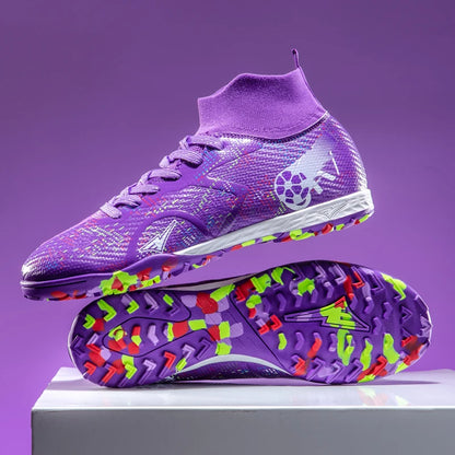 New Men Football Boots Training Soccer Shoes Breathable Grass Cleats Match Long Spikes Indoor Sneakers Ultralight Drop Shipping