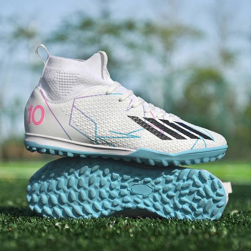 Nouvelles chaussures de football pour hommes, ultralégères, pour intérieur et extérieur, de haute qualité, à haute cheville, antidérapantes, chaussures de sport, futsal antidérapantes