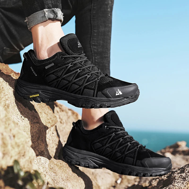 HIKEUP Scarpe outdoor da uomo per escursionismo, sport e tempo libero, scarponcini da trekking in montagna e campeggio, sneaker antiscivolo e resistenti all’usura