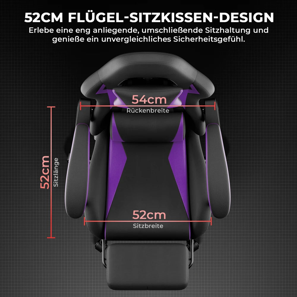 Gaming Chair Ergonomic Gaming Chair with Lumbar Support and Headrest, Gamer Chair Height Adjustable