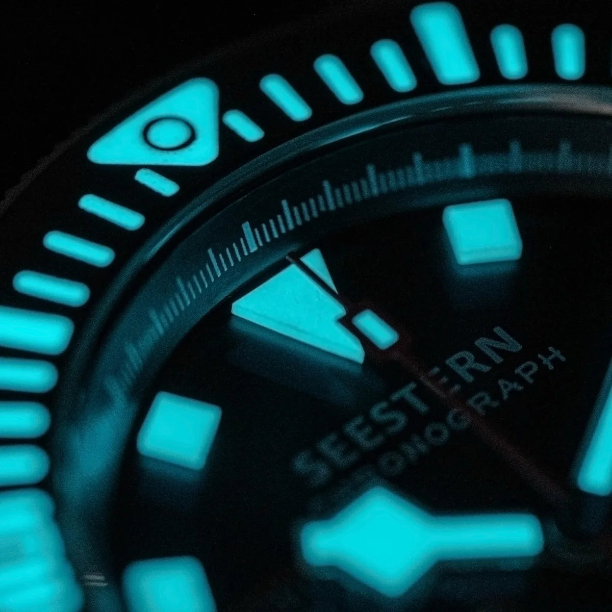 SEESTERN Chronograph Man of Watch Mechanical Tianjin ST1901 Movement Sapphire Wristwatches Nylon Sticker Strap Luminous Skeleton