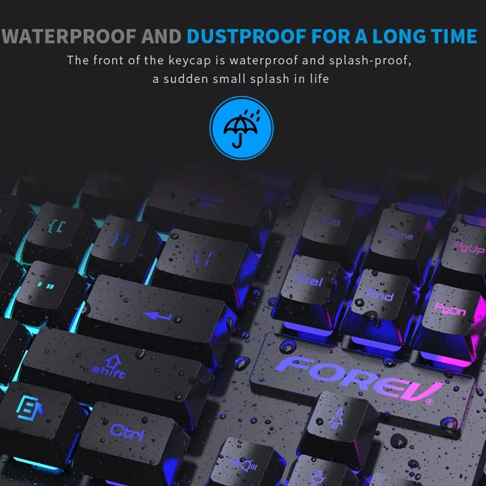 104Keys Wired Keyboard RGB Colorful Gaming Keyboard USB Wired Keyboard Standard Keyboard for PC Laptop Android Windows Mac OS