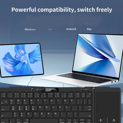 Wireless Folding Keyboard with Backlight RGB Foldable Bluetooth Keyboard with Touchpad Travel Keyboard for iOS Android Mac OS