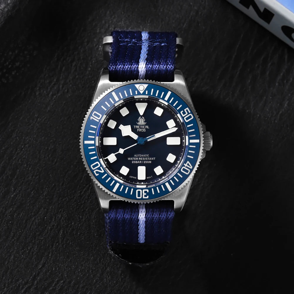Tactical Frog FXD V4 Mechanical Watch NH35 Automatic Movement Titanium Mens Watches 200m Waterproof Sapphire Luminous 42mm Watch