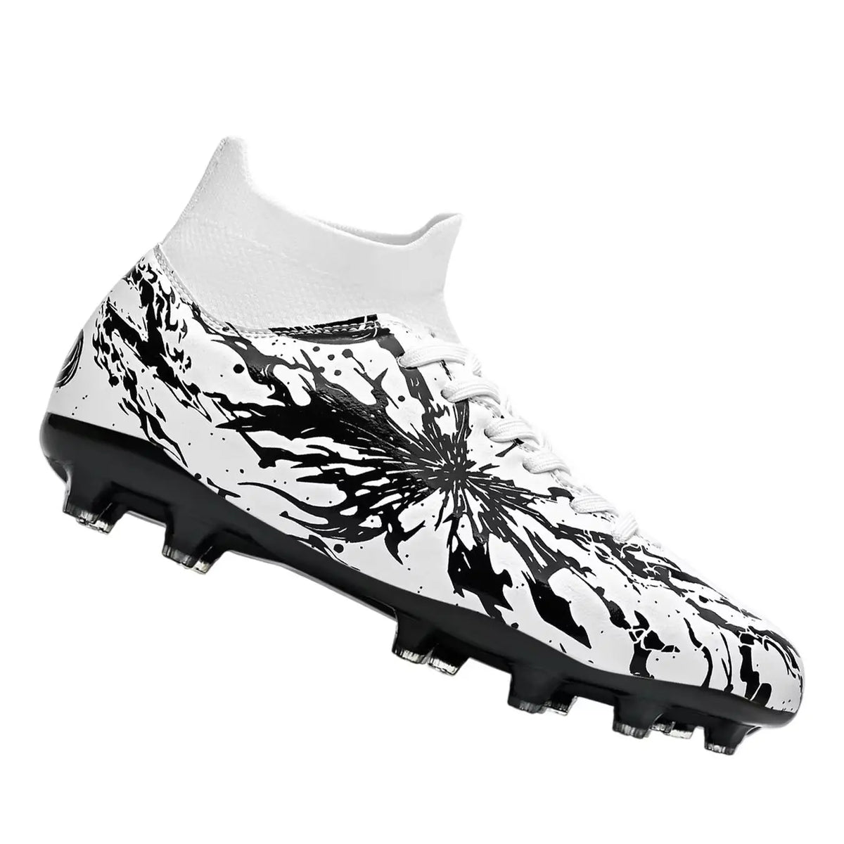 Chaussures de football FG pour hommes adultes, crampons pour terrain ferme, semelle respirante en PU résistante à l'usure pour l'entraînement et la compétition de football sur pelouse en plein air