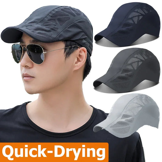 Unisex SPORTS Letter Printed Quick-drying Baseball Cap Sunhats Outdoor Summer Breathable Mesh Sunshade Caps Beret Visor Golf Hat