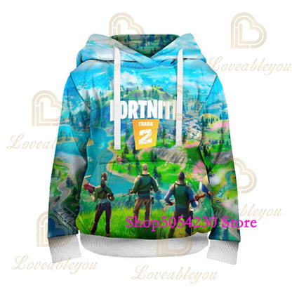 Felpa con cappuccio Fortnite con lama stampato in 3D, stile Battle Royale cartoon, per uomo e donna, felpa da eroe del gioco per adolescenti