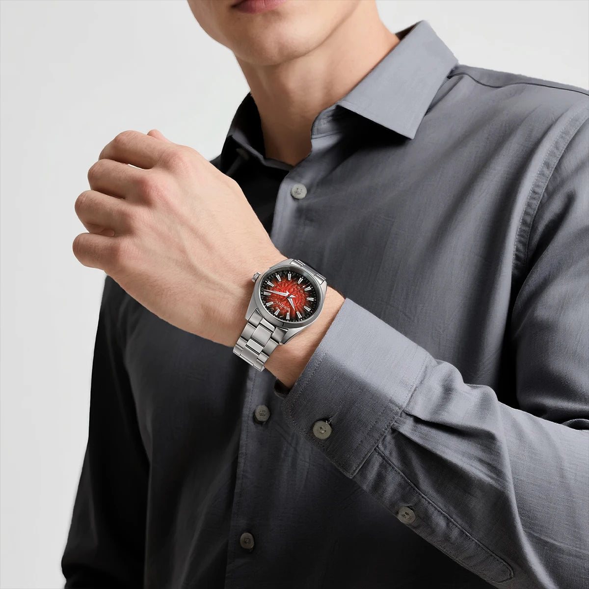 Montre pour homme BERNY – Montre à quartz élégante et classique, étanche à 10 ATM, dotée d'un verre saphir et d'aiguilles luminescentes, idéale pour une tenue habillée ou professionnelle, avec bracelet en cuir.