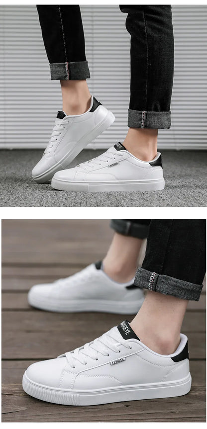 Men's Casual Skateboarding Shoes White Shoes Outdoors Leisure Sneakers Breathable Walking Shoes Flat Shoes Chaussure Homme 39-48