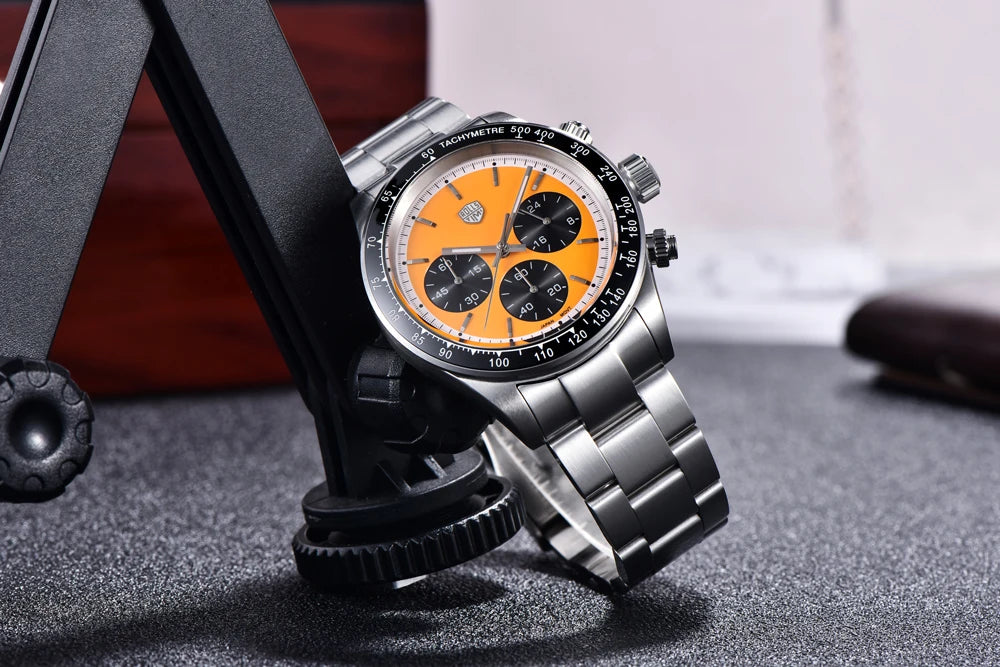 Montres pour hommes Rolls Timi Panda – Chronographe à quartz, modèle de luxe, verre saphir avec traitement antireflet, étanche, style sportif