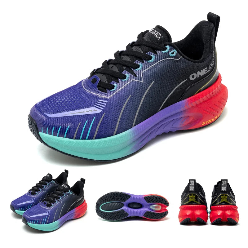Zapatillas de running ONEMIX White Road para hombre con amortiguación de aire, deportivas de exterior, zapatillas de entrenamiento masculinas de verano para jogging, calzado para mujer