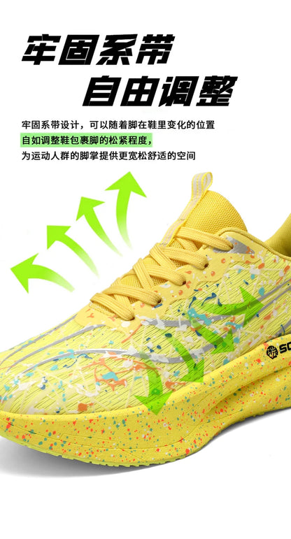 Men Running Shoes Carbon Board Marathon Cushion Mens Sports Breathable Lightweight Women Comfortable Athletic Nonskid Sneakers