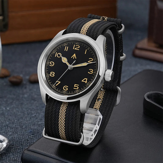 Orologio al quarzo Militado ML08 da 38 mm con movimento VH31, vetro zaffiro a doppia cupola, orologio da polso Super C3 con luminescenza verde, orologi vintage