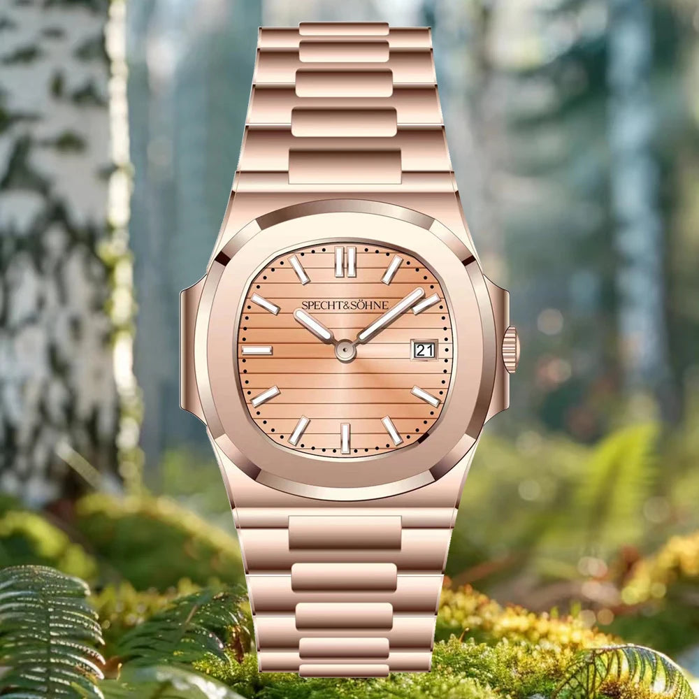 Specht & Söhne New Arrivals Mens Watch Rose Gold 5711 Classic Sports Watches Ultrathin Stainless Steel Sapphire 50M Waterproof