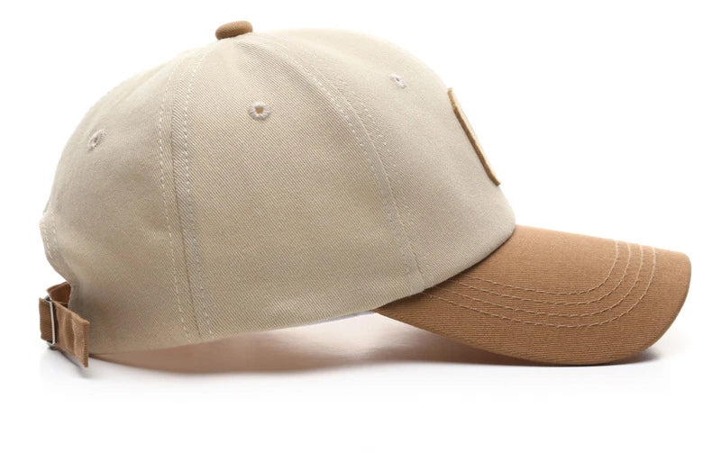 Vintage C Letter Embroidered Baseball Cap | Two-Tone Design, Adjustable Strap, Unisex for Men & Women