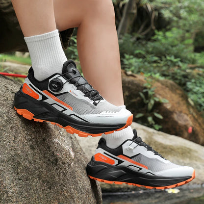 Chaussures de course pour hommes 2025 nouvelles chaussures de randonnée hors route en plein air en maille respirante amorti chaussures de marche plates en maille souple pour homme