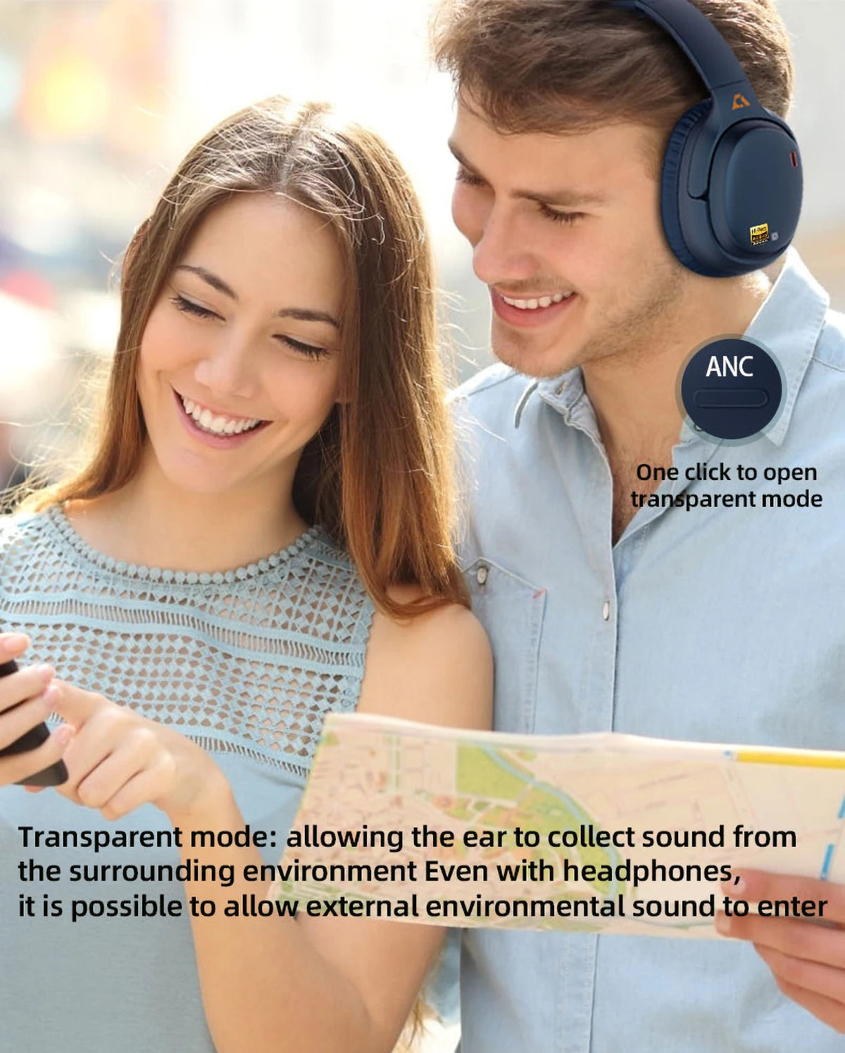 1Mii E700 Wireless Bluetooth Headphones LDAC Lossless Hi-Res Sound,ANC Active Noise Reduction ,HIFI Stereo Gaming Headset,65H