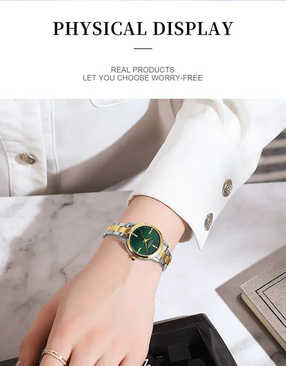 CURREN Women's Watches Fashion Original Quartz Wrist Watch for Ladies Roman Dial Dazzling Diamond Waterproof Luminous Luxury New