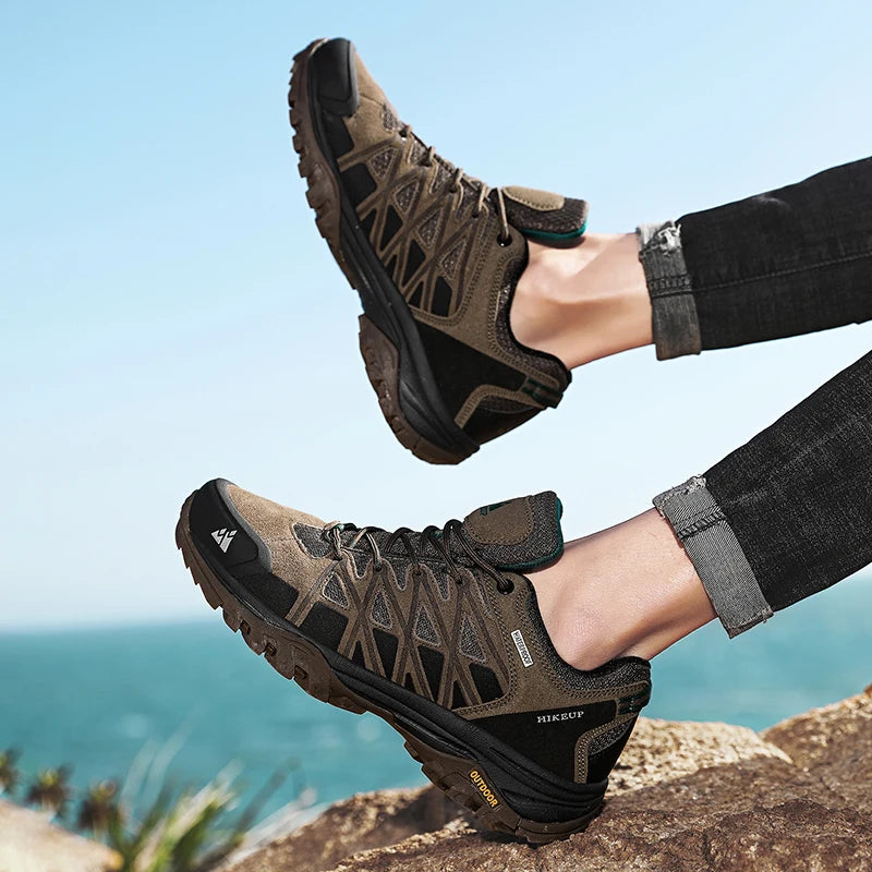 HIKEUP Scarpe outdoor da uomo per escursionismo, sport e tempo libero, scarponcini da trekking in montagna e campeggio, sneaker antiscivolo e resistenti all’usura
