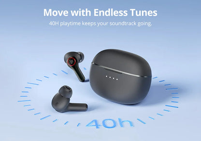 Tronsmart Sounfii NC 2 Earphones Bluetooth Wireless Hybrid ANC Earbuds with Hi-Res Audio, 40H Playtime, 2026 NEW CHOICE