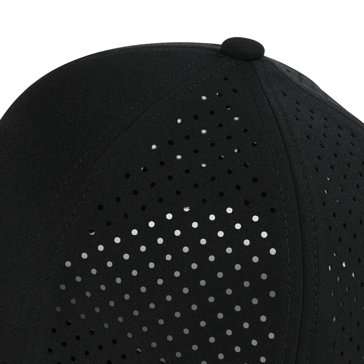 VOBOOM Boné de basebol para homem de secagem rápida, em malha cortada a laser, com aba curva e fecho de pressão, para corrida ao ar livre e viagens, preto