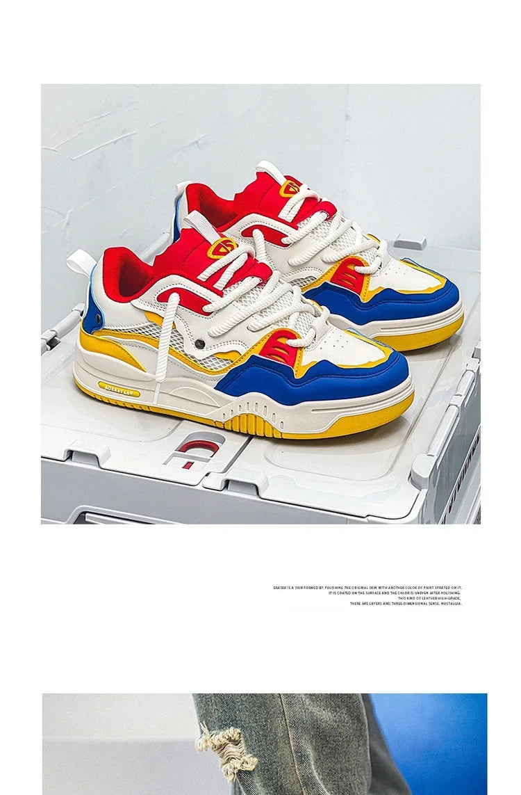 New Mesh Men's Casual Sneakers Comfortable Male Running Shoes for Men Lace-up Platform Skateboard Shoes Student Sports Sneakers