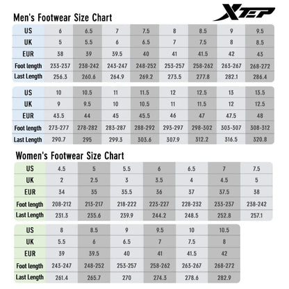 Xtep Male's Running Shoes Lightweight Breathable Shock Absorption Wear-Resistant Durability Cushioning Sneakers 875419110002