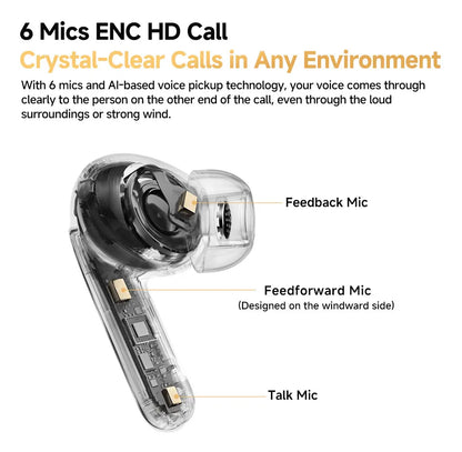 QCY MeloBuds Pro Adaptive Hybrid Active Noise Cancelling Wireless Earbuds 46dB Bluetooth 5.3 LDAC Hi-Res Audio 34H Earphones